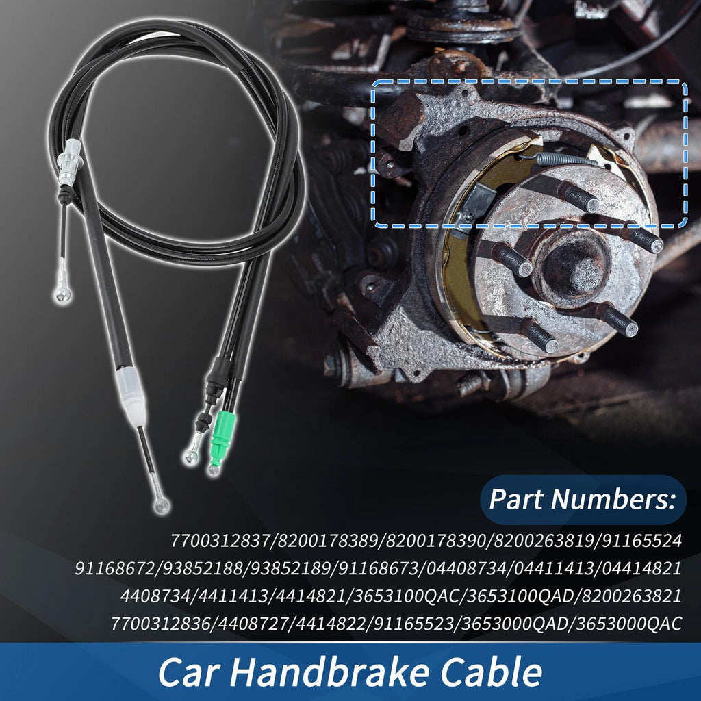 2Pcs Rear Handbrake Cables for Renault Trafic II, Nissan Primastar (2001–2014)