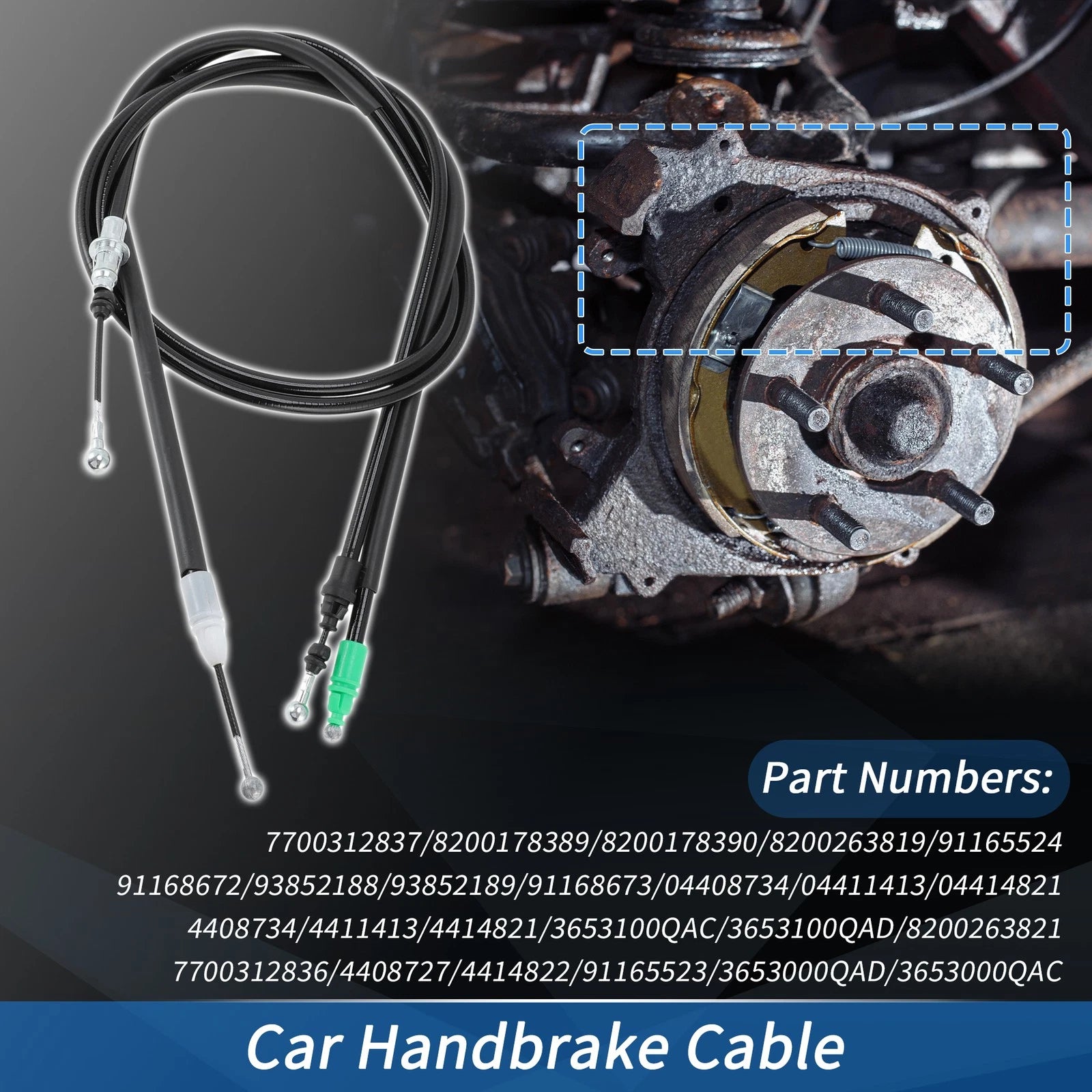 2Pcs Rear Handbrake Cables for Renault Trafic II, Nissan Primastar (2001–2014)