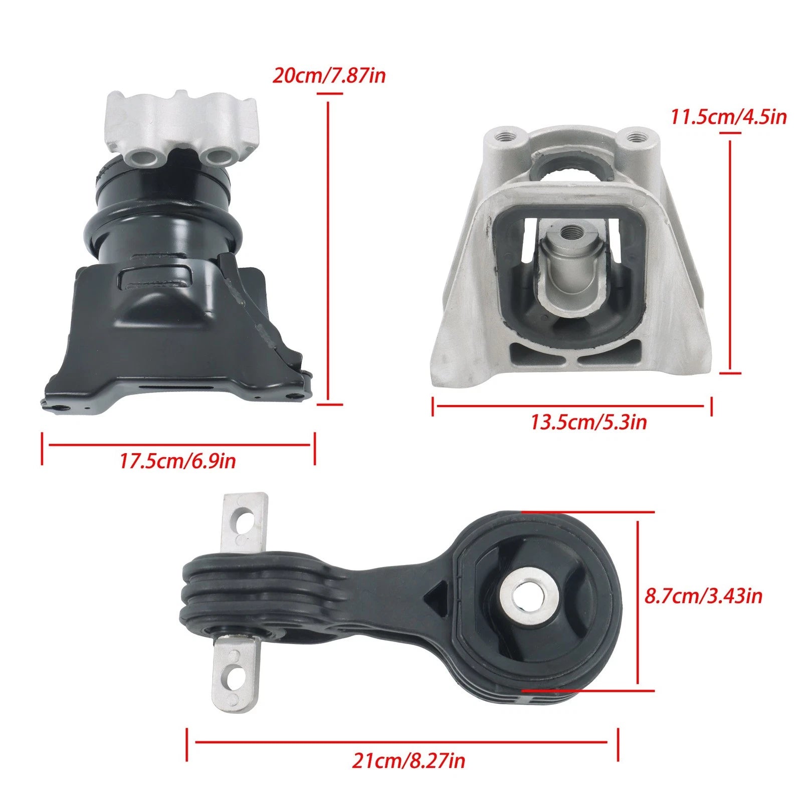 Set of 3 Engine Motor & Transmission Mounts for Honda Civic (2006-2011)