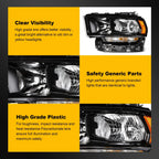 Pair Headlights with Bulbs for Ram 2500 3500 (2019–2024) Black Housing