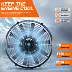 12V Slim Electric Radiator Cooling Fan for Universal Fit (14")