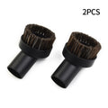 Set of 2 Horse Hair Round Dusting Brushes for Vacuum Cleaner Attachment