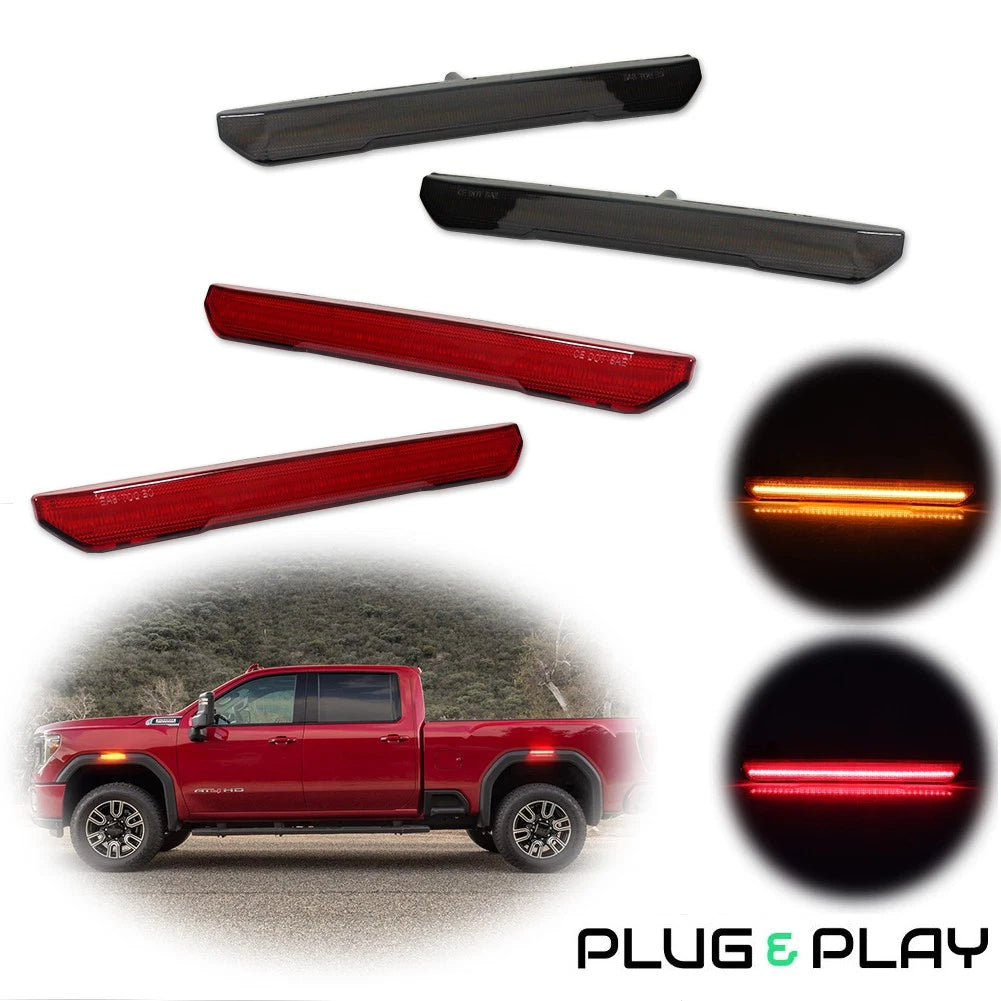 Set of 4 LED Side Marker Lamps for GMC Sierra 2500HD 3500HD (2020–2024)