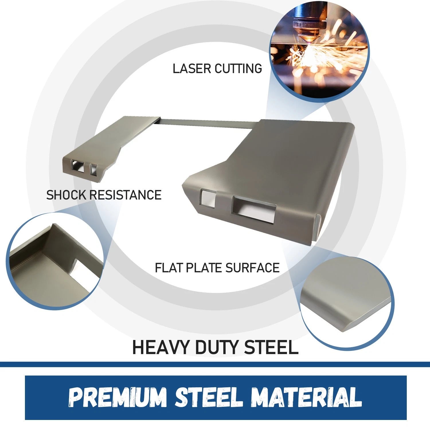 Quick Tach Attachment Mount Plate for Kubota Bobcat Skid Steer (3/8")