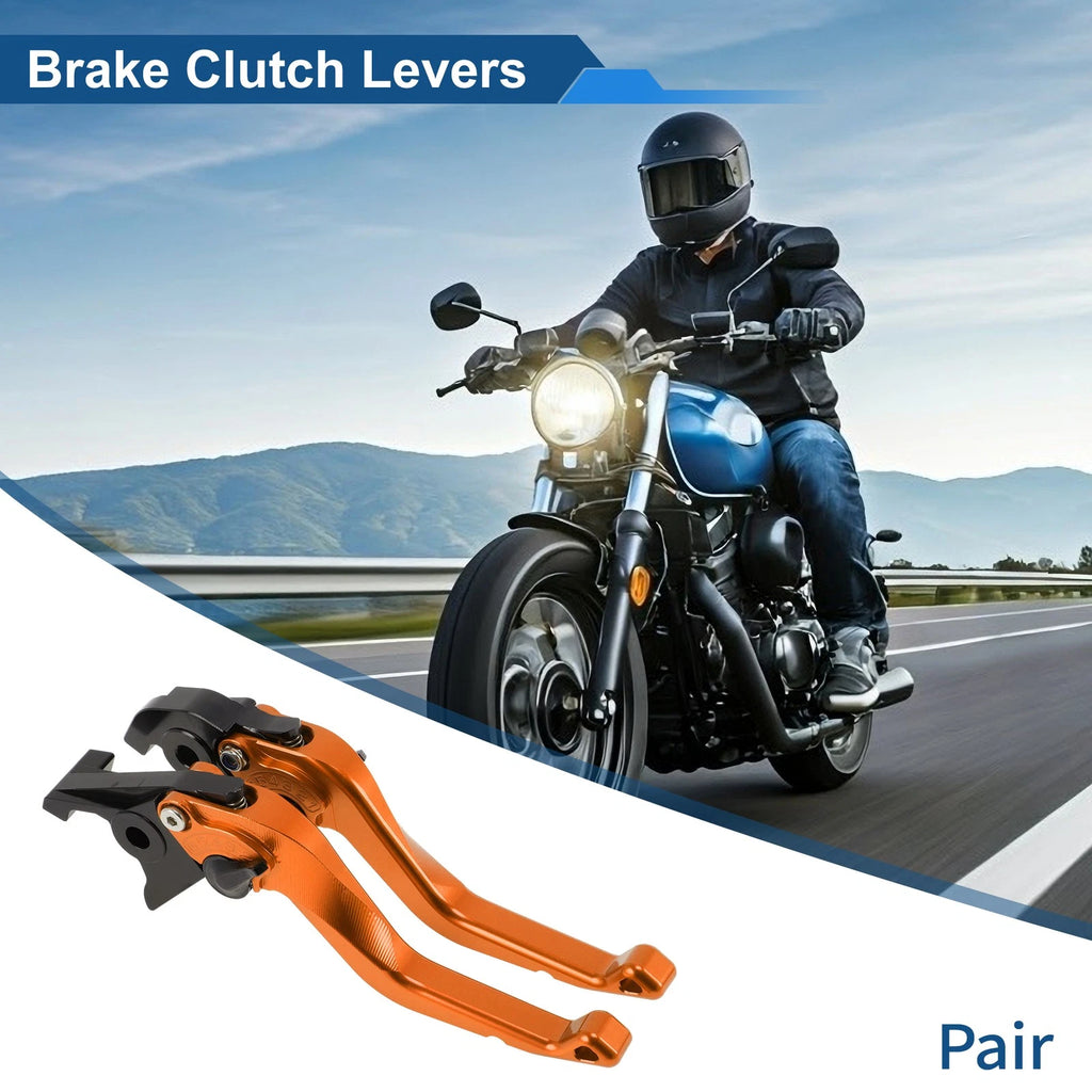 Adjustable Short Brake Clutch Levers for Honda VFR750 (1991–1997) - Orange