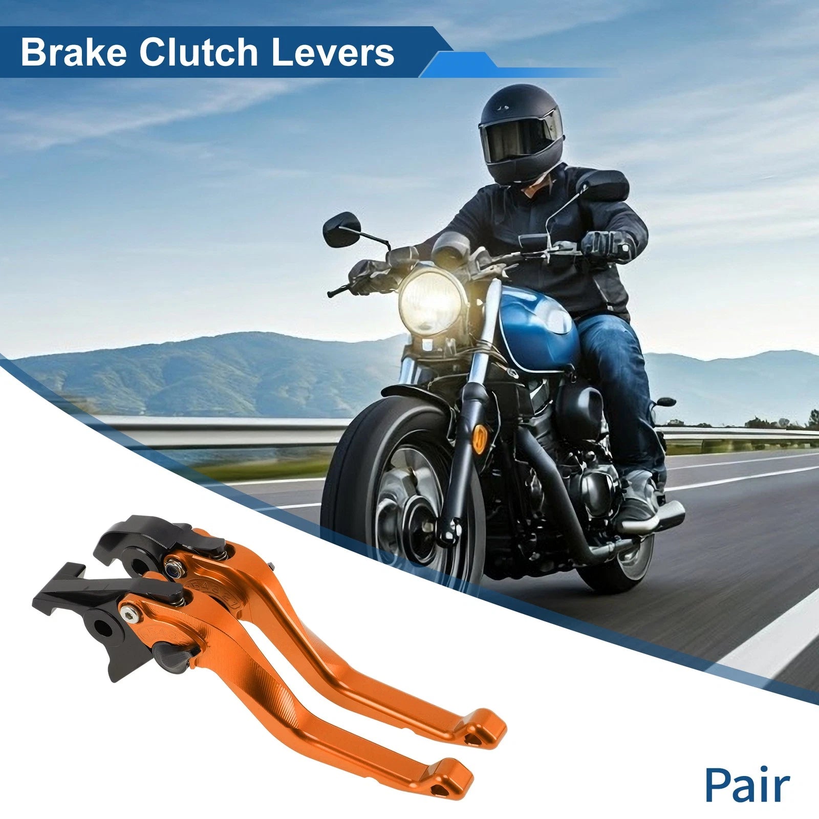 Adjustable Short Brake Clutch Levers for Honda VFR750 (1991–1997) - Orange