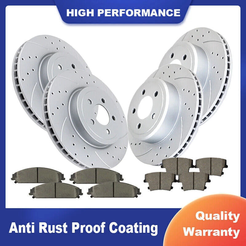 Front Rear Slotted Rotors Brake Pads for Chrysler 300 (2005–2010)