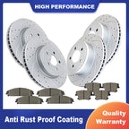 Front Rear Slotted Rotors Brake Pads for Chrysler 300 (2005–2010)