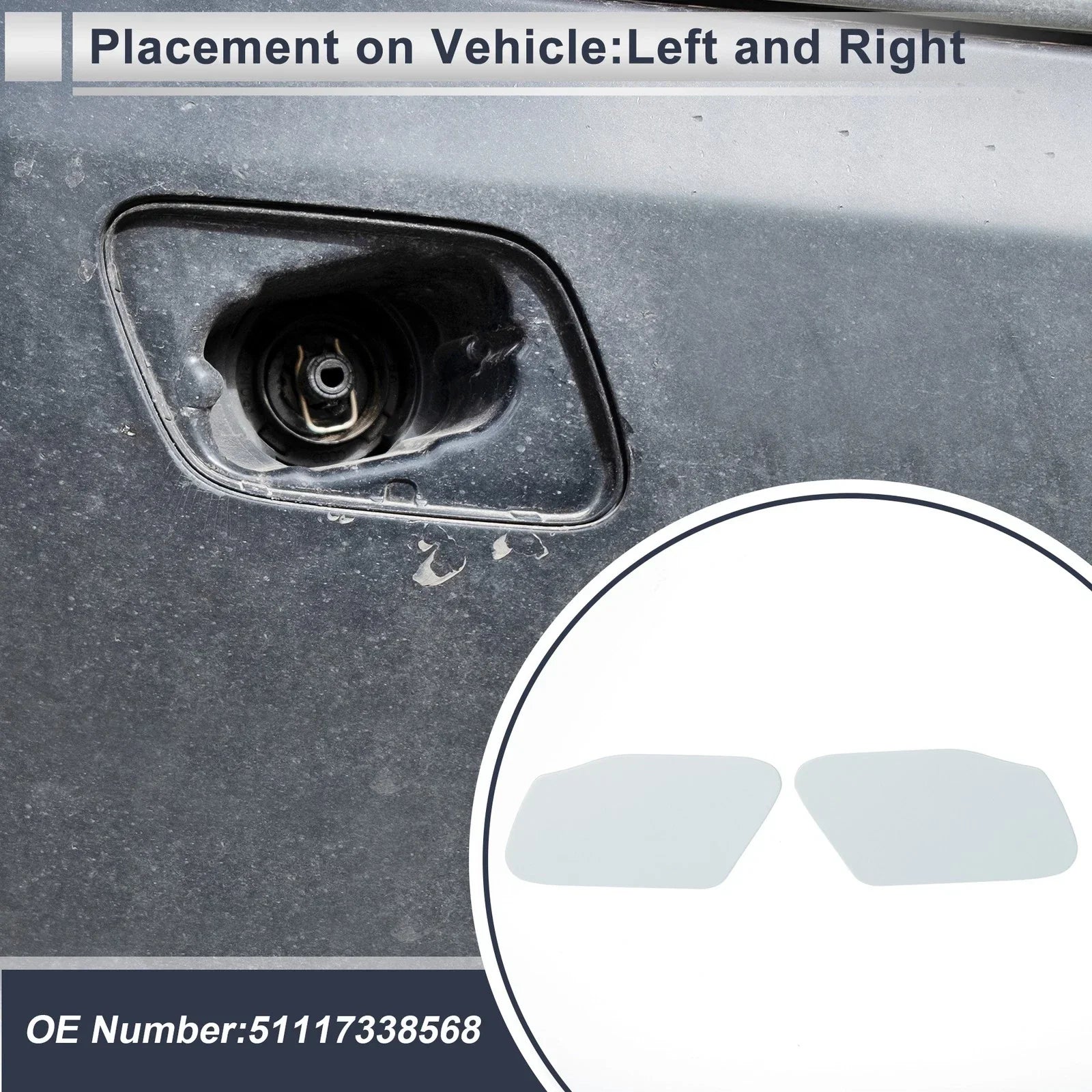 Washer Nozzle Cover Caps for BMW X3 Unpainted