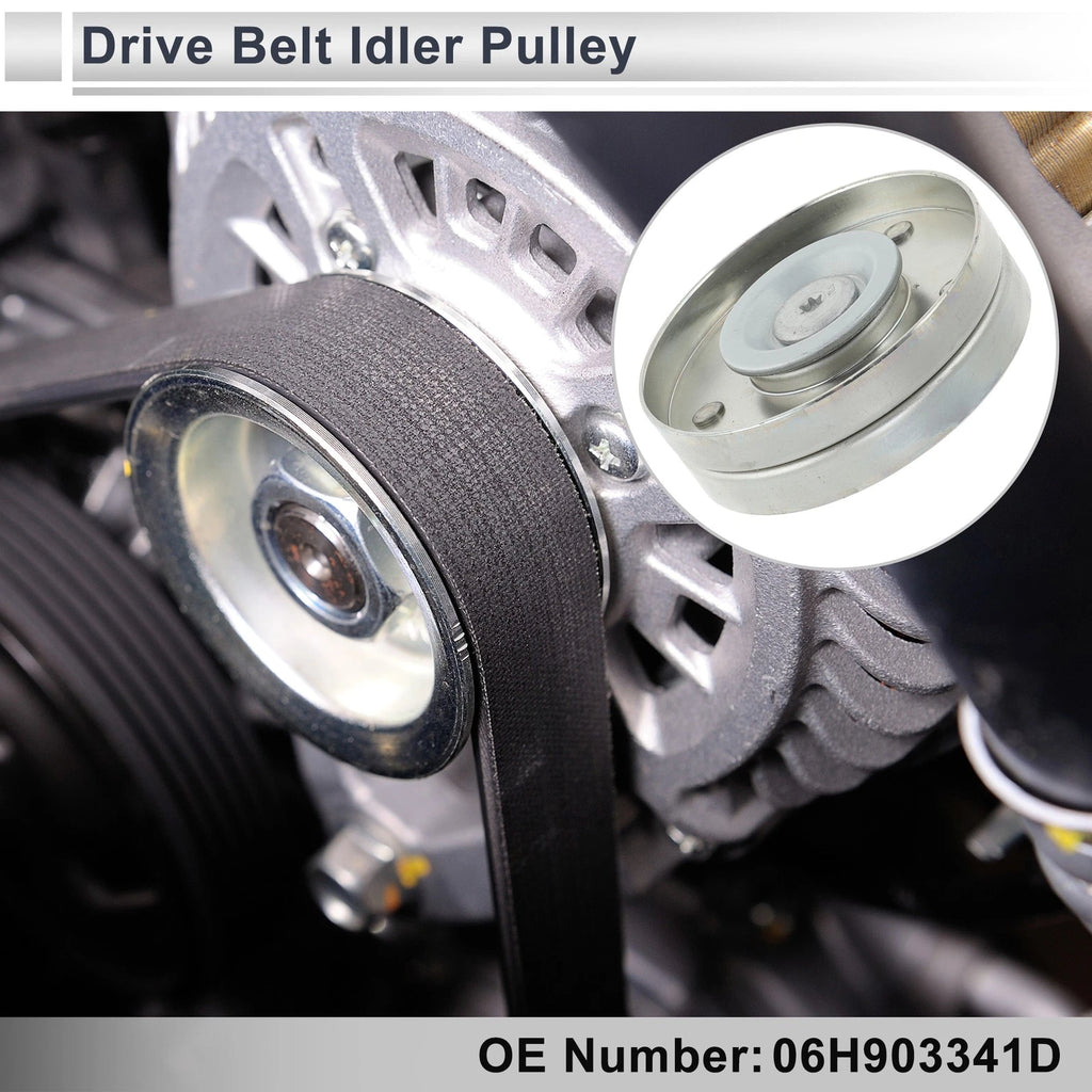 Drive Belt Idler Pulley for Audi A4 (2007–2017) No. 06H903341D Black