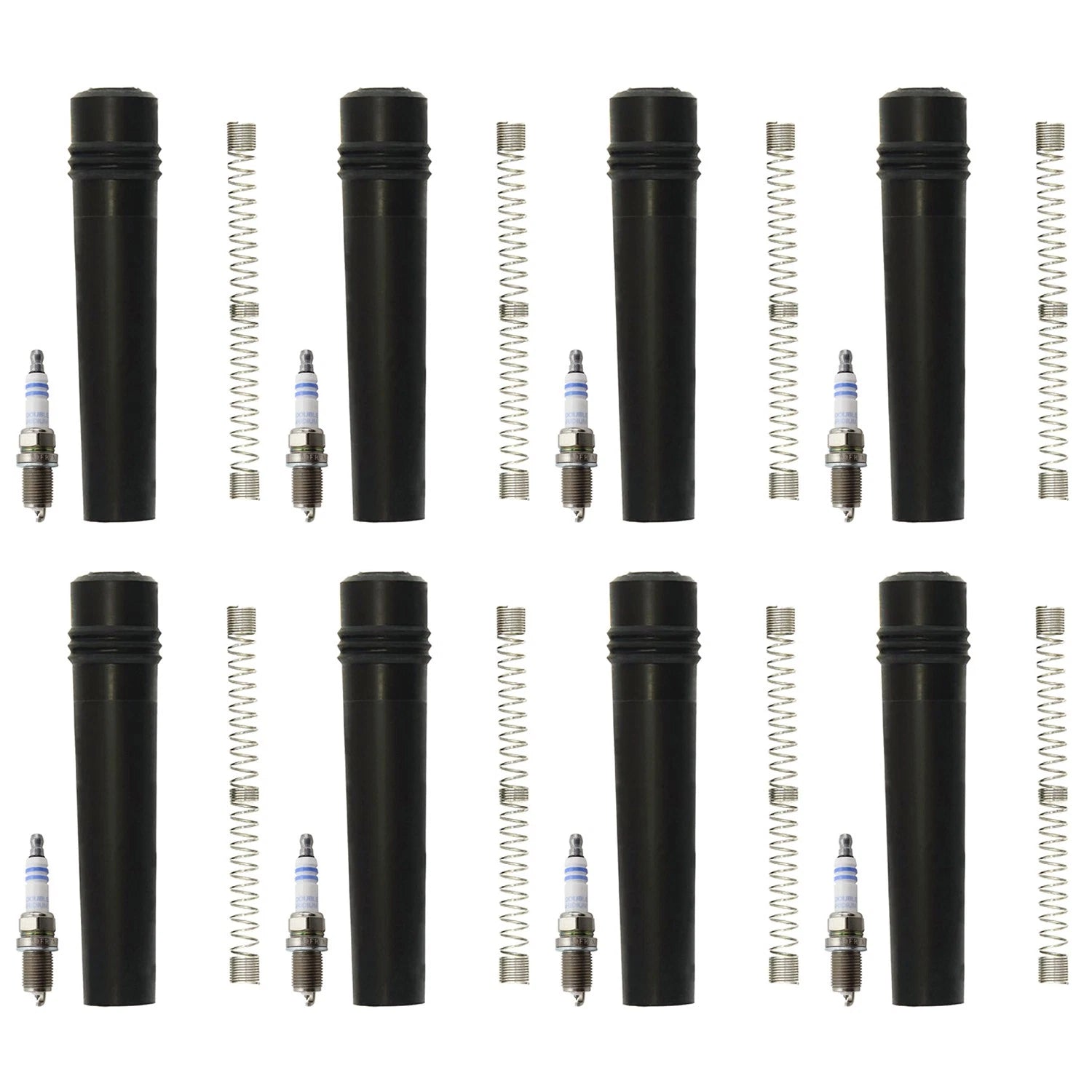 Set of 8 Double Iridium Spark Plugs & Ignition Coil Boot Kit for Lincoln LS (2000–2006)