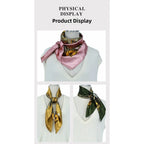 Retro Paisley Pattern Satin Silk Scarf 90x90 cm for Women