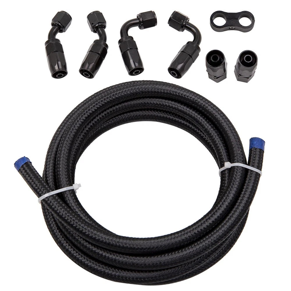 3/8 Fuel Line Hose with 6AN Fitting and Clamp for Universal Applications