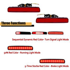 Red Sequential LED Rear Reflector Tail Signal Lights for Toyota GR Corolla (2023+)