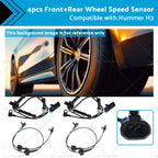 Set of 4 ABS Wheel Speed Sensors for Hummer H3 (2006–2010)