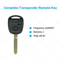 Complete Transponder Remote Key 304MHz Chip 60120 for Toyota Prado (2003–2009)