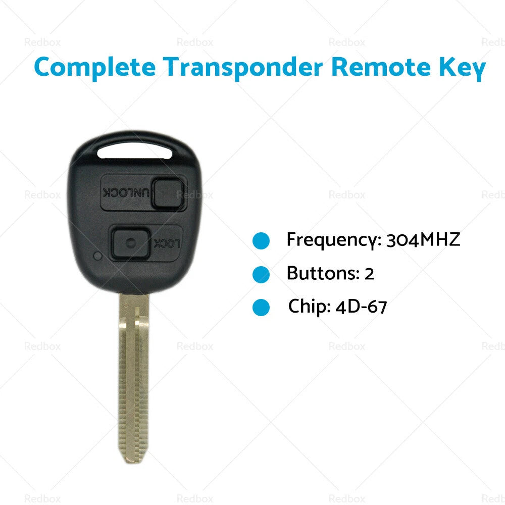 Complete Transponder Remote Key 304MHz Chip 60120 for Toyota Prado (2003–2009)