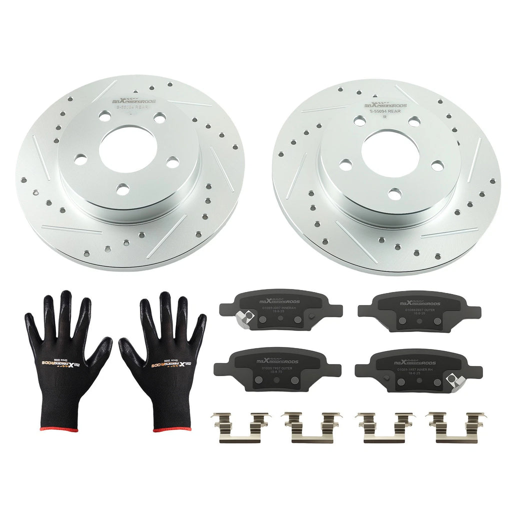 Set of 2 Rear Brake Rotors + Ceramic Pads for Chevrolet HHR (2008–2010) S-55094