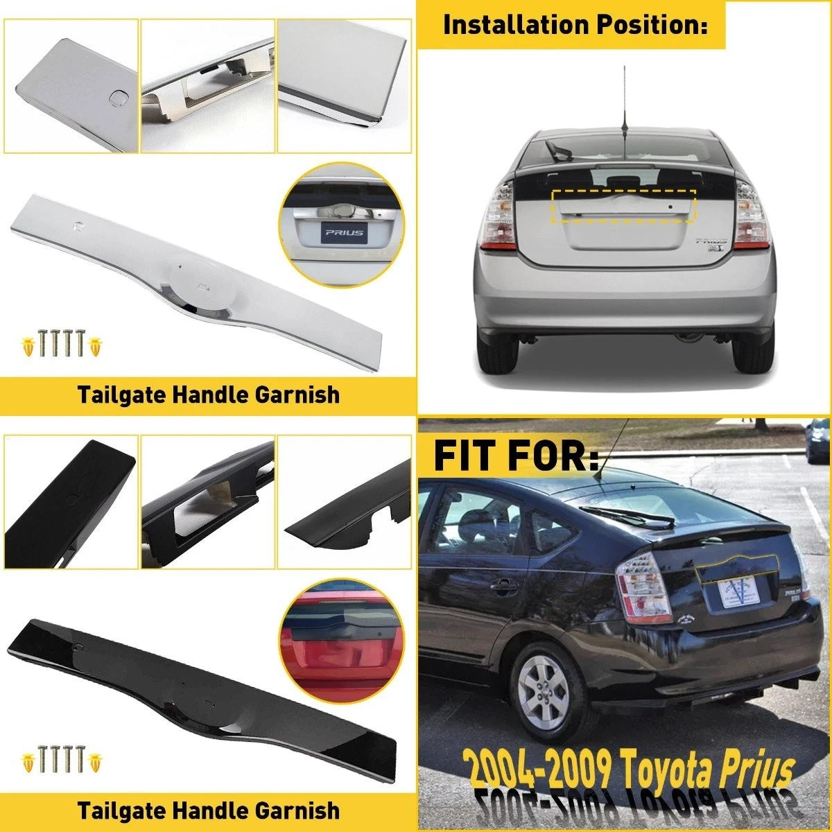 Tailgate Liftgate Handle Garnish for Prius (2004–2009) 7680147040C0 H