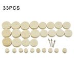 33 Pcs Wool Felt Polishing Buffing Wheel Disc Pad Rotary Tool 3mm
