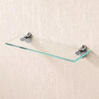 Set of 4 Polished Chrome Glass Shelf Support Brackets for Adjustable Glass