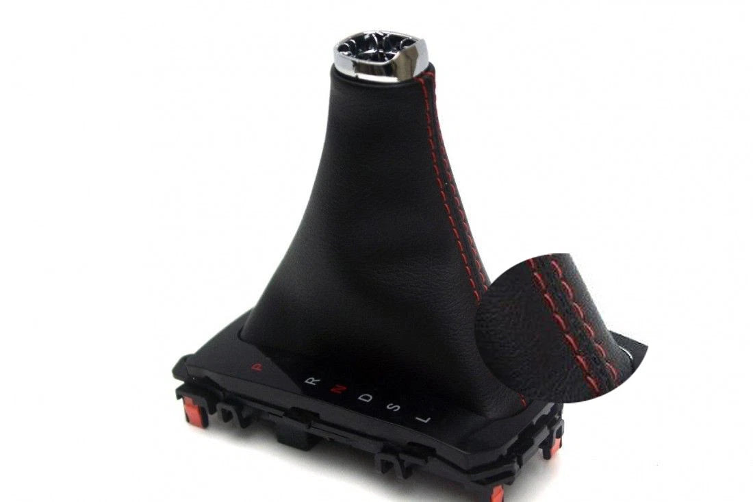 Automatic Shift Boot for Honda Civic (2016–2019) Red Stitch Leather Synthetic