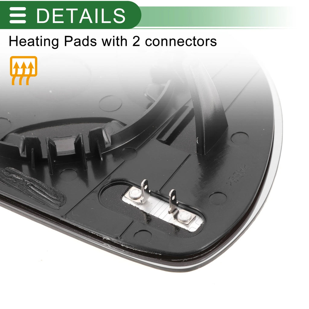 Heated Mirror Glass for Audi A3 A4 A6 A8 Q3 A5 (2000–2023)