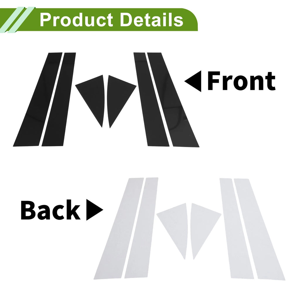 6 Pcs Pillar Window Trim for Chevy Equinox (2005–2009) Black