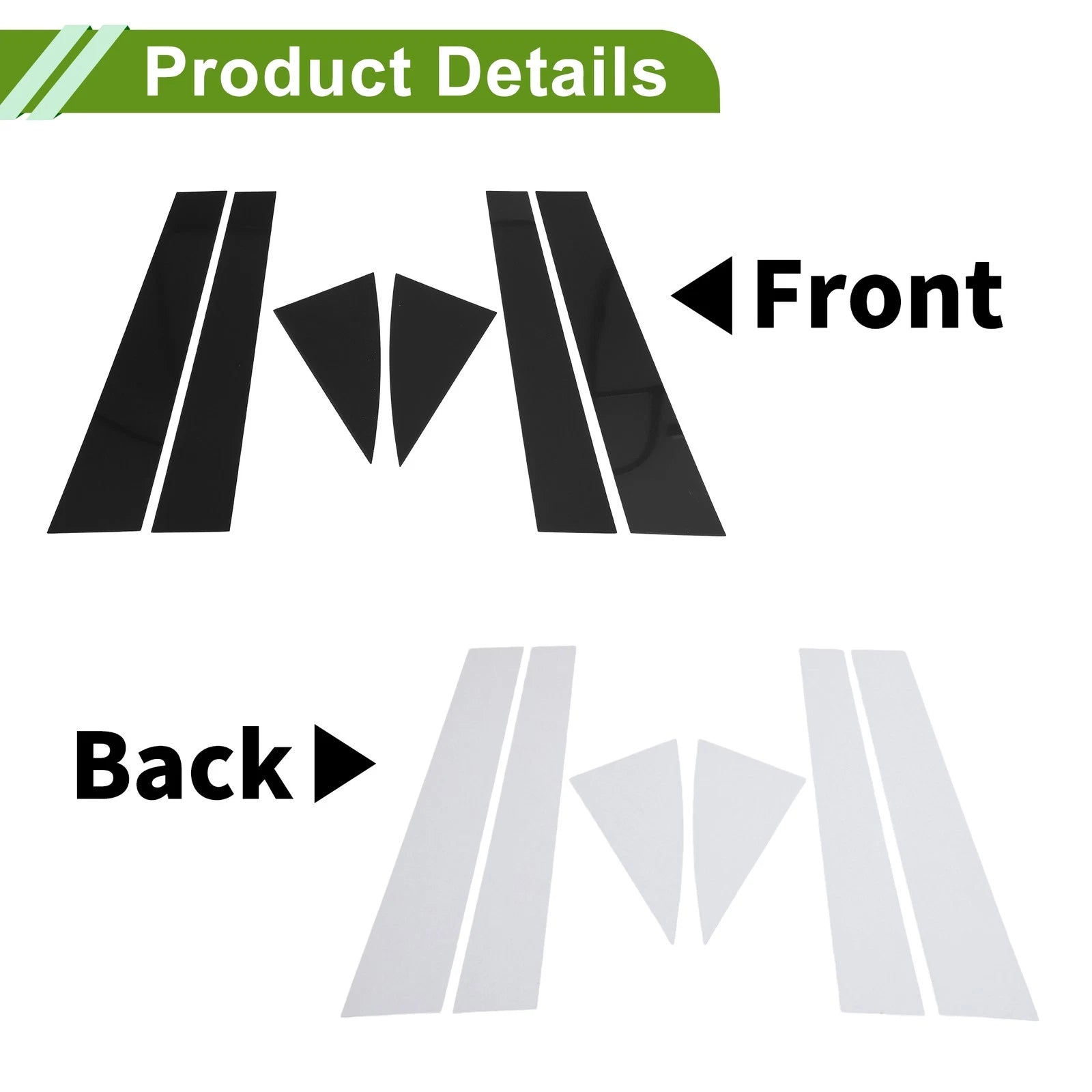 6 Pcs Pillar Window Trim for Chevy Equinox (2005–2009) Black