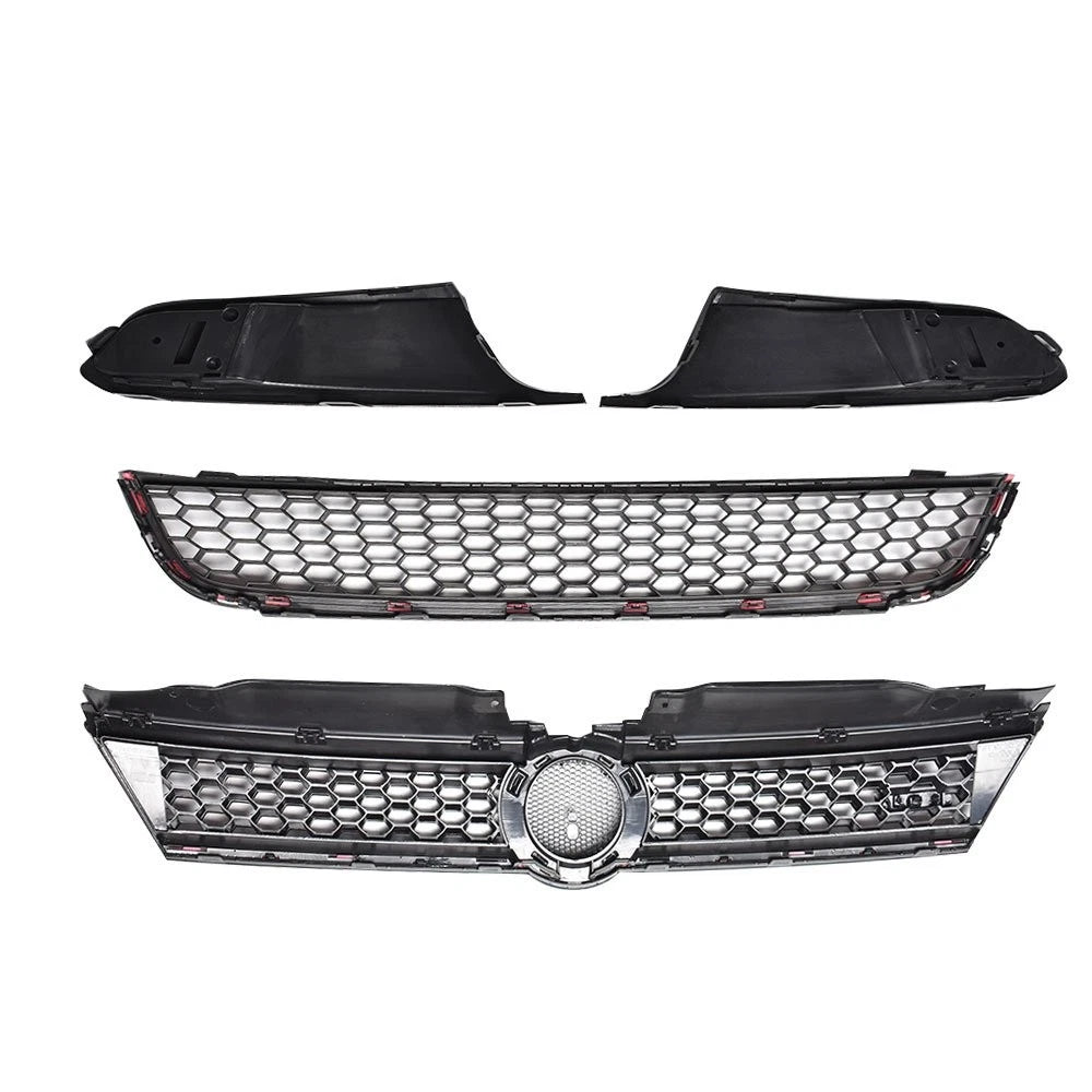 Front Upper Lower Grill with Red Trim for VW Jetta MK6 (2011-2014)