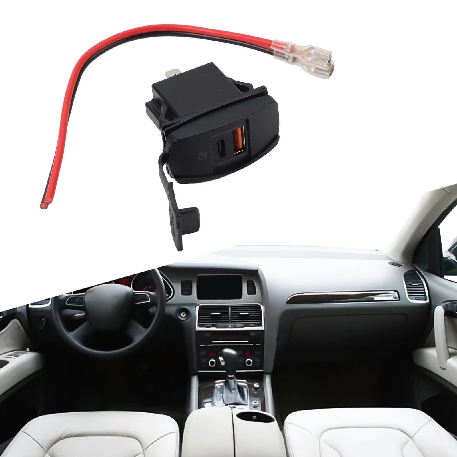 Dual USB Charger Rocker Switch with LED for QC3.0 (Universal Fit)