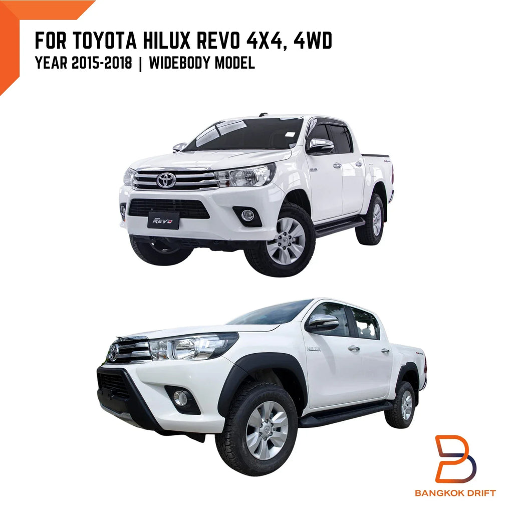 Matte Black Fender Flares Wheel Arches for Toyota Hilux Ute Revo (2015-2018)