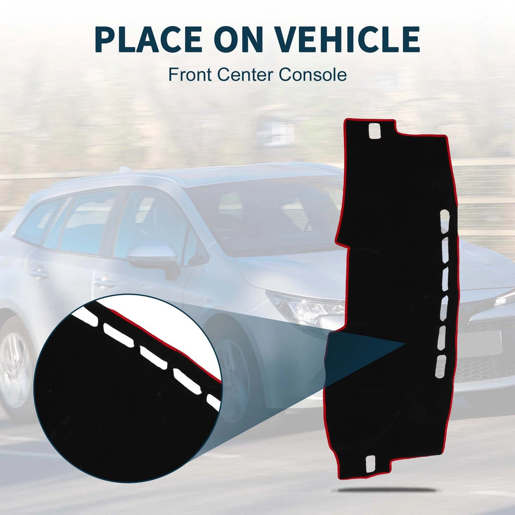 Dashboard Cover Mat for Toyota Corolla (2007–2012) Black Red 1 Set