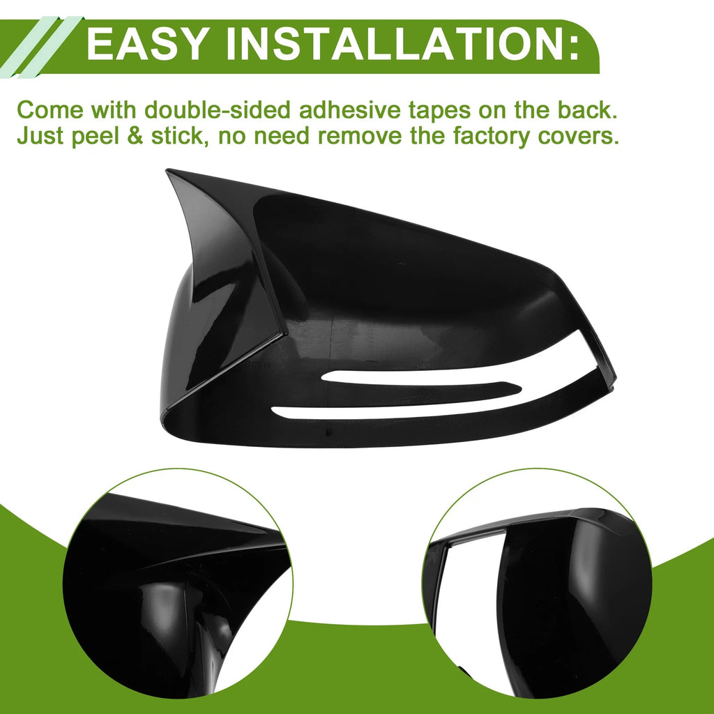 1 Pair Mirror Cover Cap for Mercedes-Benz A-Class W176 (2013–2018) Gloss Black