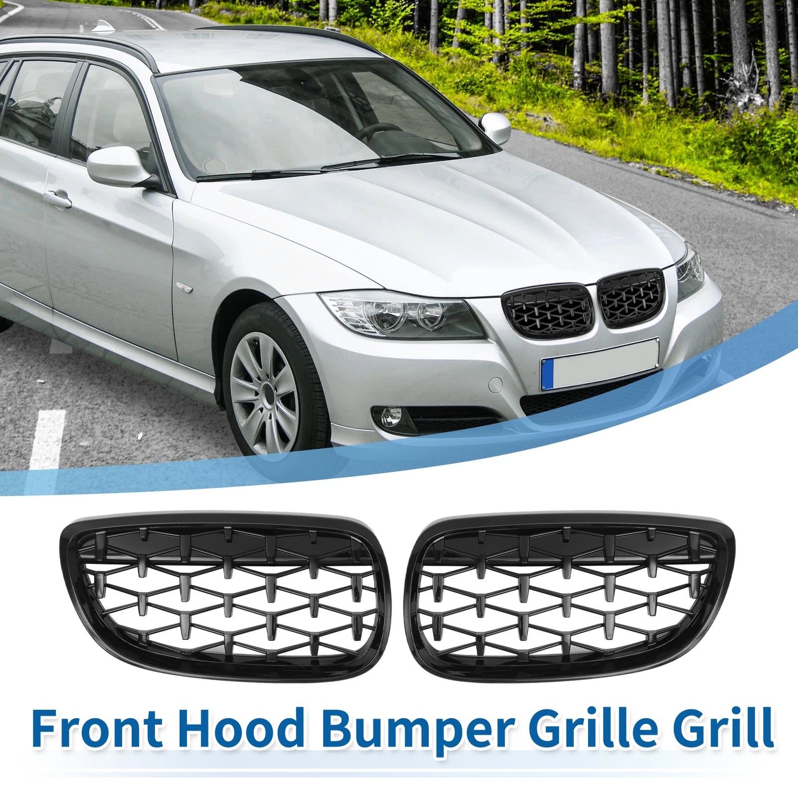1 Pair Front Hood Bumper Grille for BMW 328xi M3 335xi 328i 335i (2007–2013)