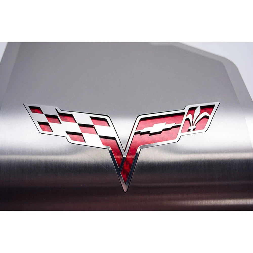 Alternator Cover Replacement with White Carbon Fiber Inlay for Corvette Z06 (2005–2013)
