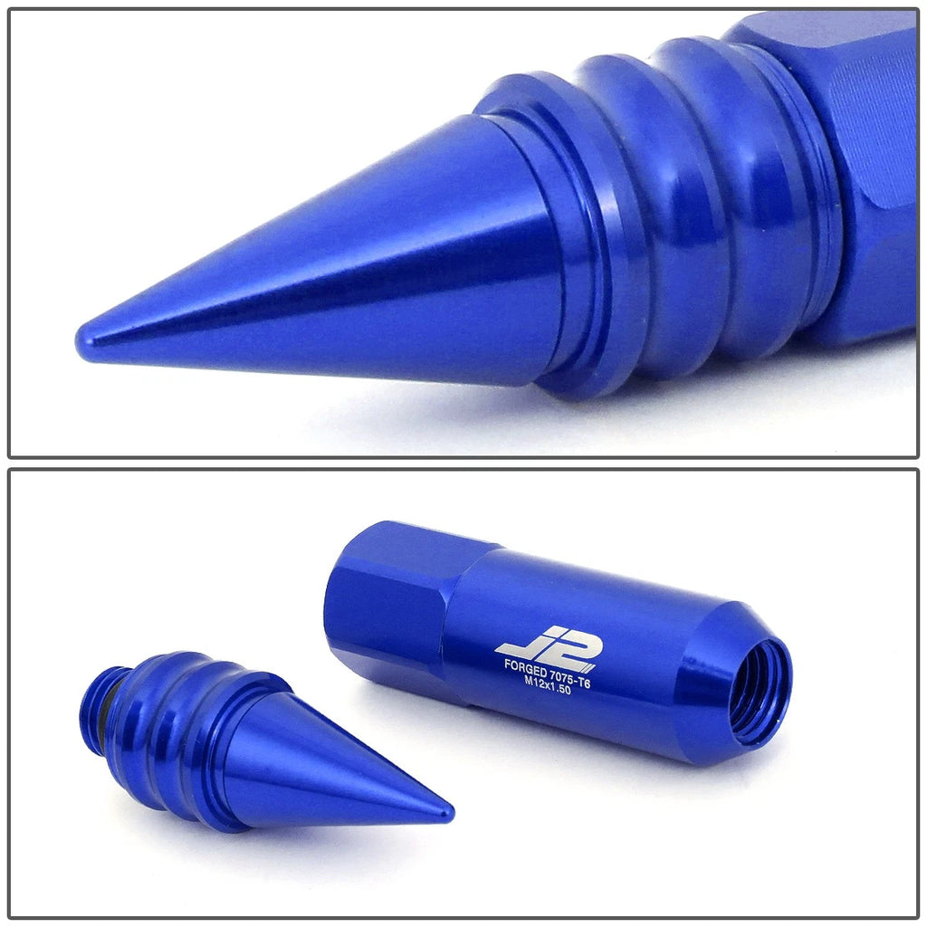 20Pcs J2 7075 Forged Aluminum M12x1.5 Spiky Cap Lug Nuts for Universal