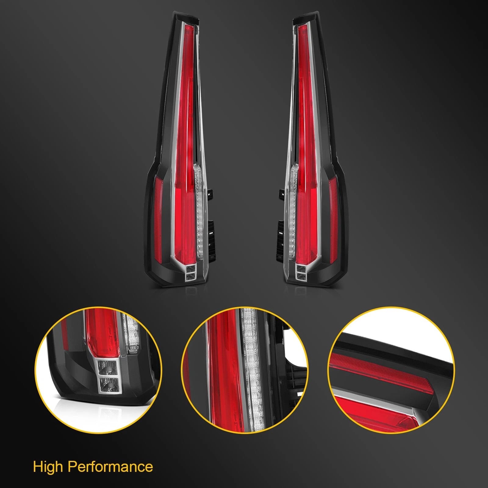 2X Full LED Tail Lights Assembly for Chevrolet Suburban Tahoe (2015–2020)