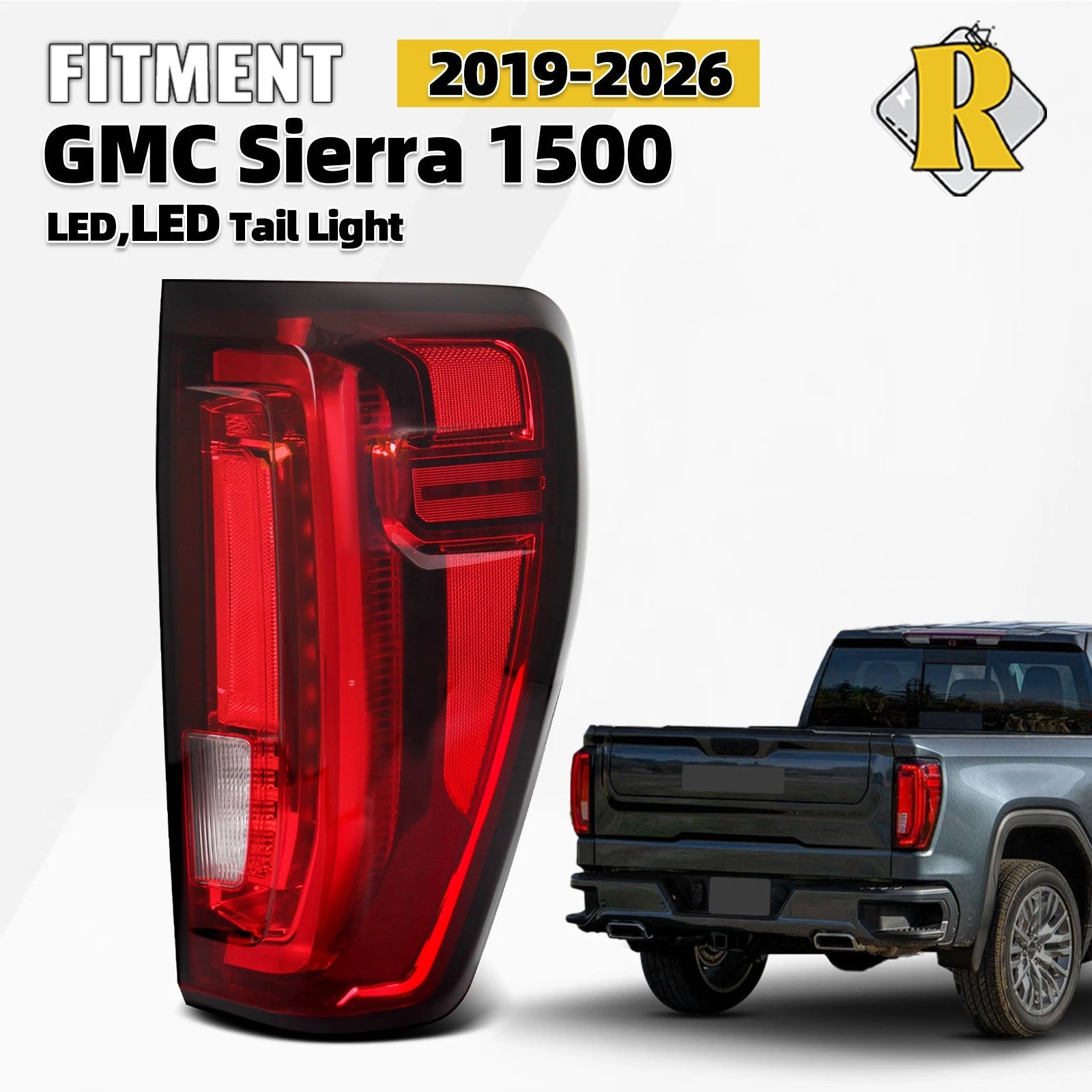 Full LED Tail Light Right Passenger for GMC Sierra 1500 2500HD 3500HD (2019–2026)