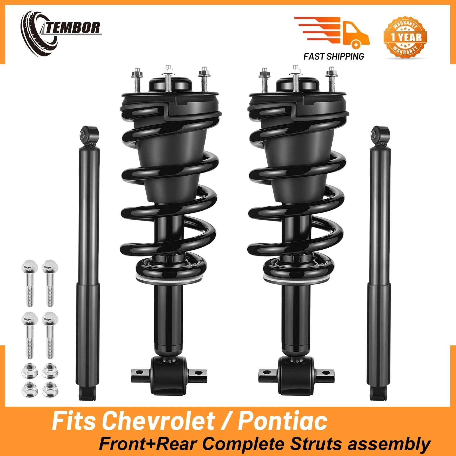 Shocks Struts Assembly Set of 4 for Chevy Silverado GMC Sierra (2007–2013)