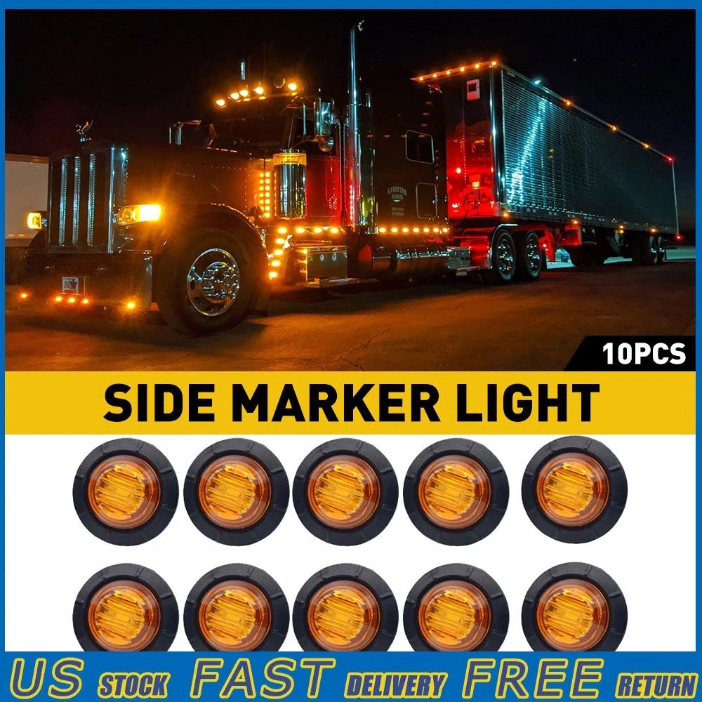 10X LED Side Marker Light for Truck Trailer (3/4" Round)