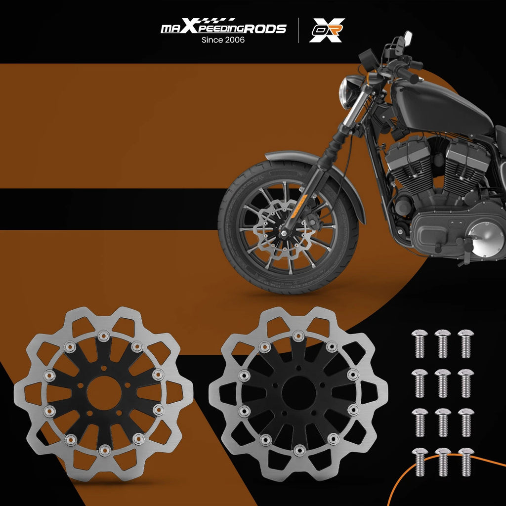 2X 11.8" Front Brake Disc Rotor for Harley Softail Breakout Dyna (2015–2024)