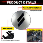 4PC 63mm Slash Rim Center Cap Covers for Dodge (2.5" Silver/Black)