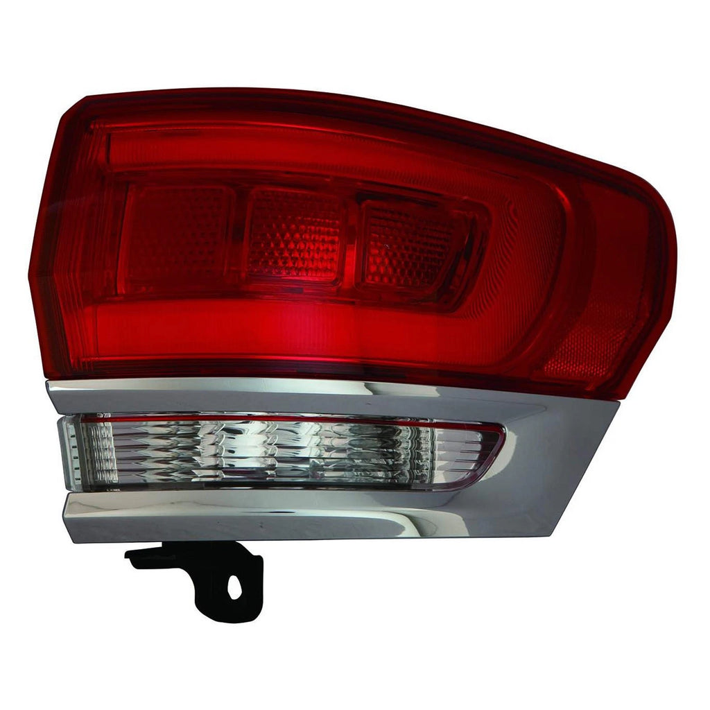 Chrome Passenger Side Outer Tail Light Assembly for 2014-21 Jeep Grand Cherokee