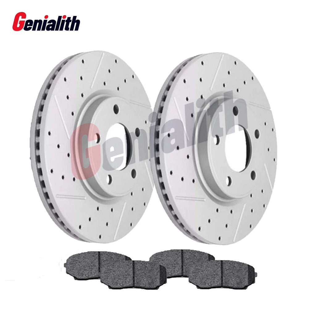 Front Drilled Rotors + Brake Pads for Ford Edge Lincoln MKX (2007–2014)