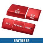 5X Handbrake Drive Mode Button Metal Cover Trim for Toyota RAV4 (2019–2022) Red