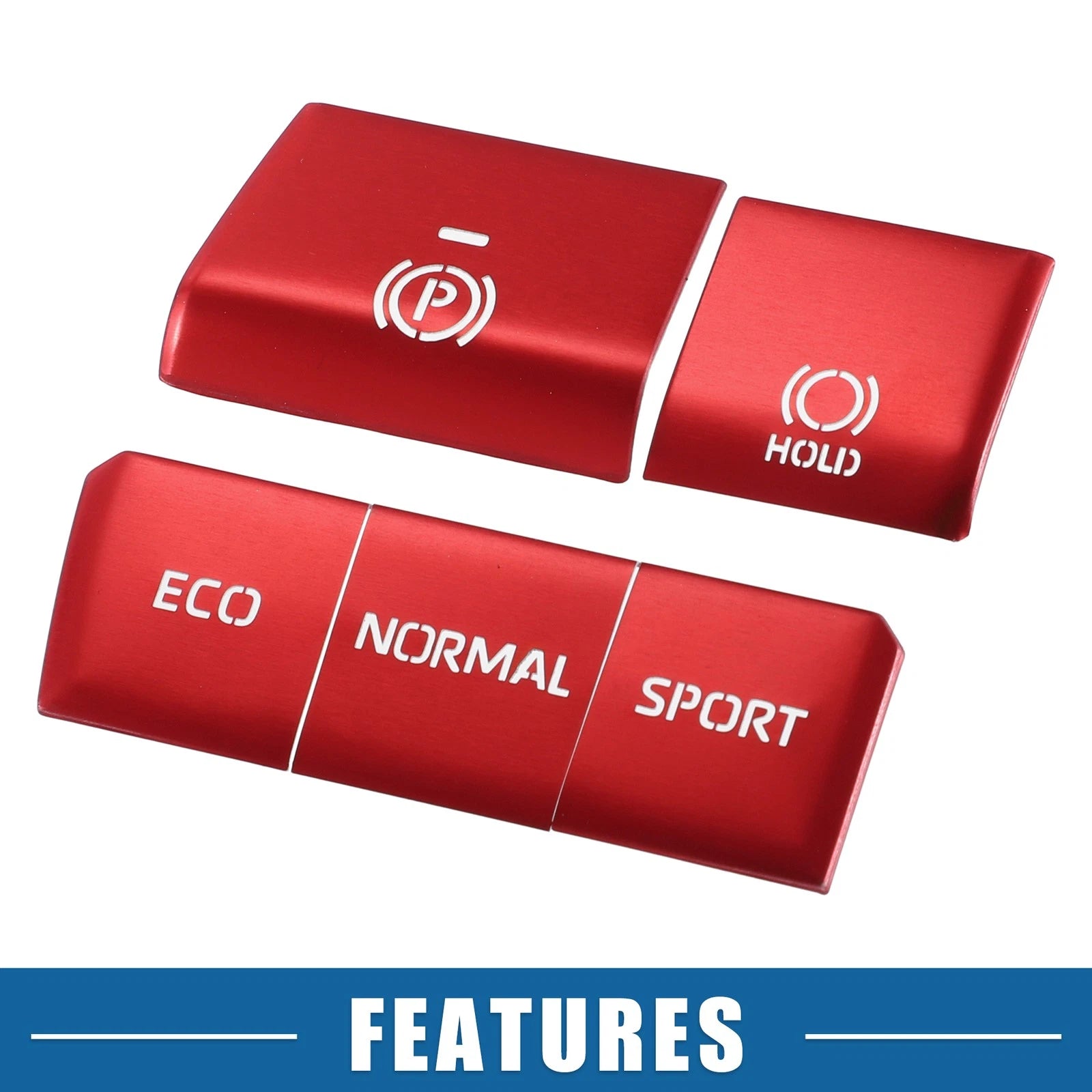 5X Handbrake Drive Mode Button Metal Cover Trim for Toyota RAV4 (2019–2022) Red