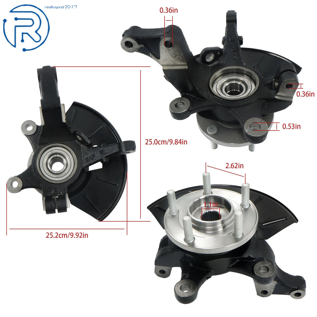 Front Right Knuckle & Wheel Hub Bearing for Ford Escape Mazda Tribute (2005-2012)