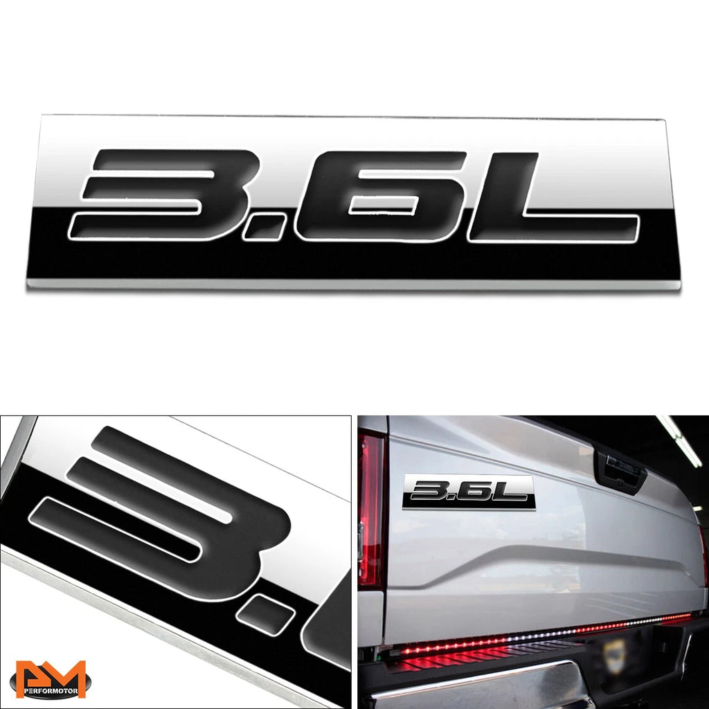 3.6L Polished Metal 3D Decal Emblem for Cadillac Saturn Buick Pontiac