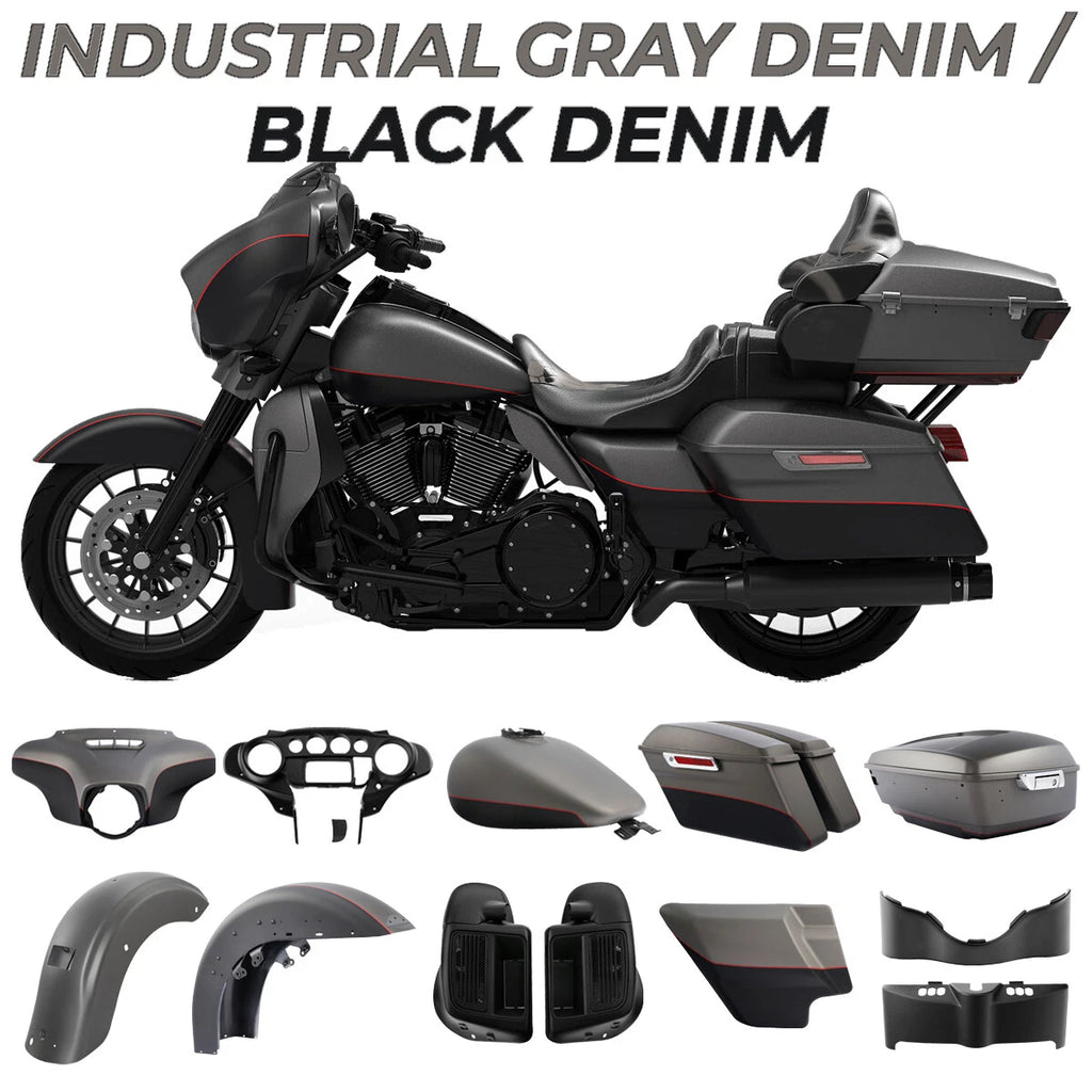 Fairing Bodywork for Harley Electra Glide (2014–2024) Industrial Gray/Black Denim